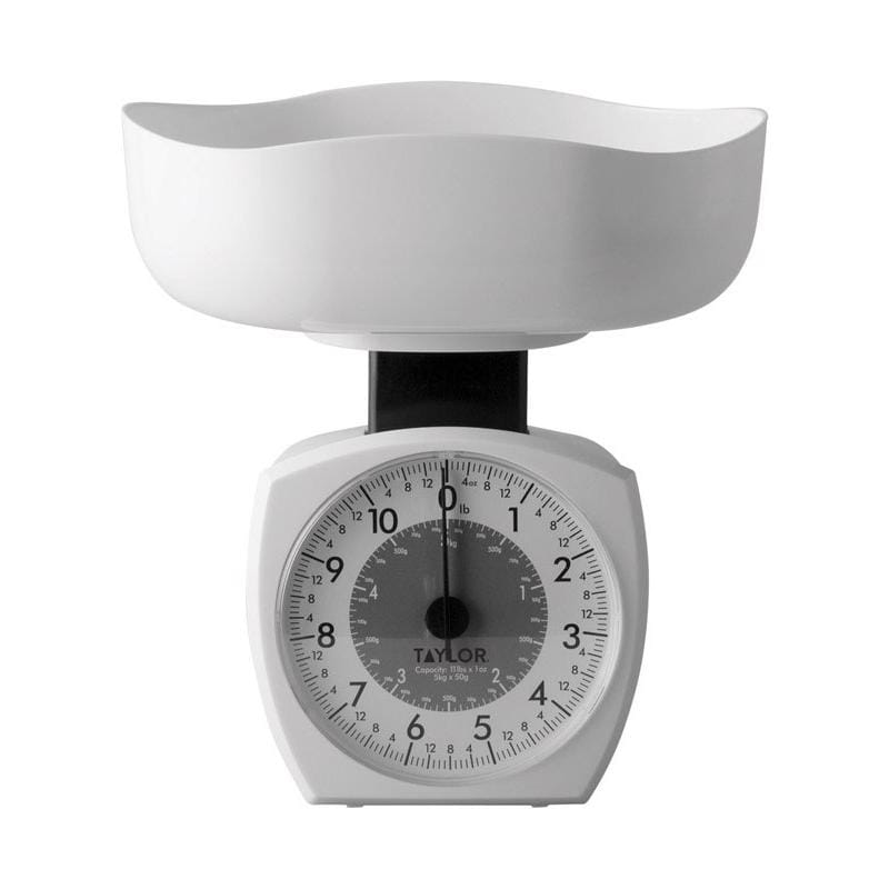 Taylor 3701KL White Analog Kitchen Scale 11 lb