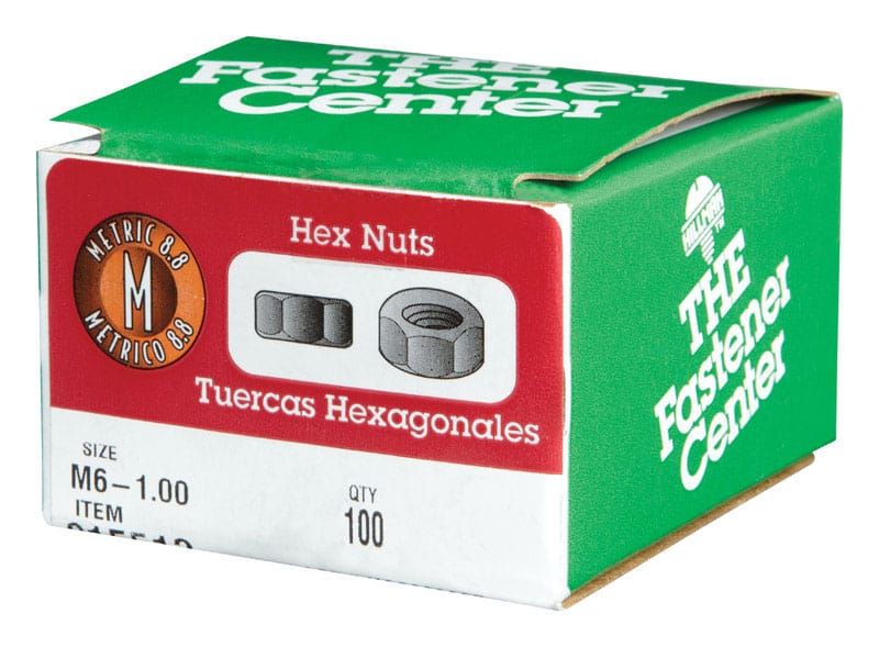 Hillman 915513 M6-1.00 mm Zinc-Plated Steel Metric Hex Nut 100 pk