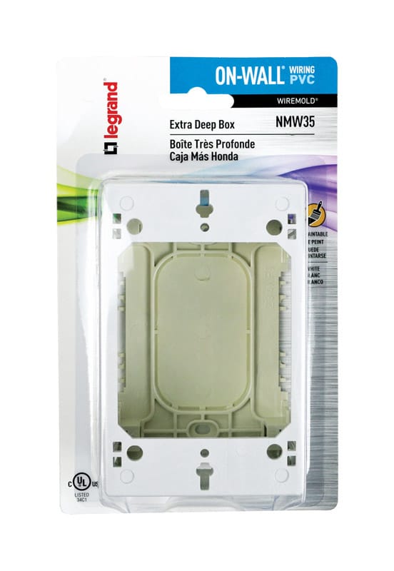 Legrand NMW35 Rectangle PVC 1 gang Outlet Box White