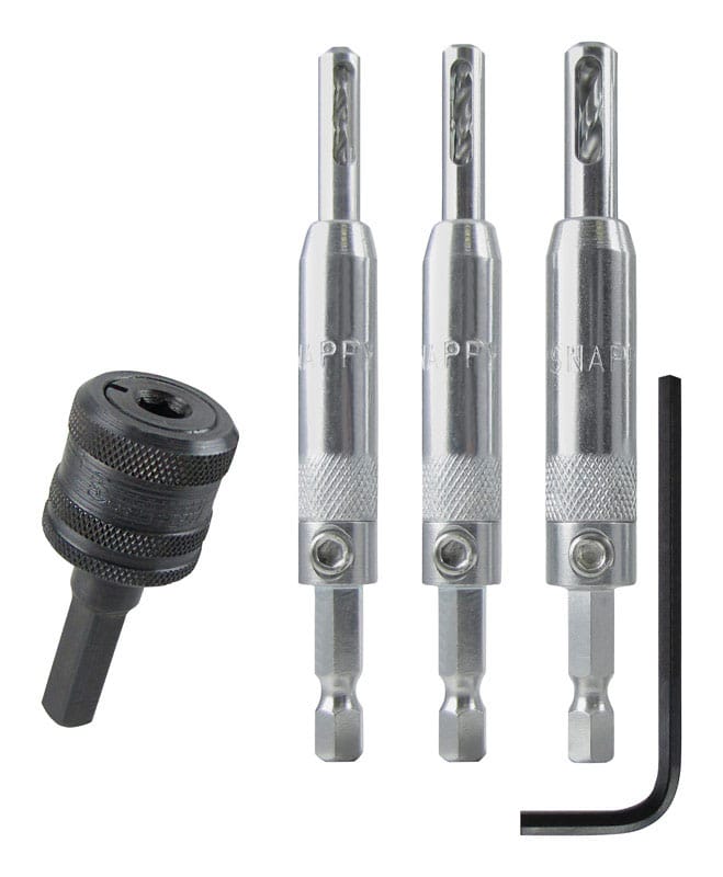 Make It Snappy 45400 5/64 7/64 9/64 in. Steel Self-Centering Hinge Bit Set 3 pc