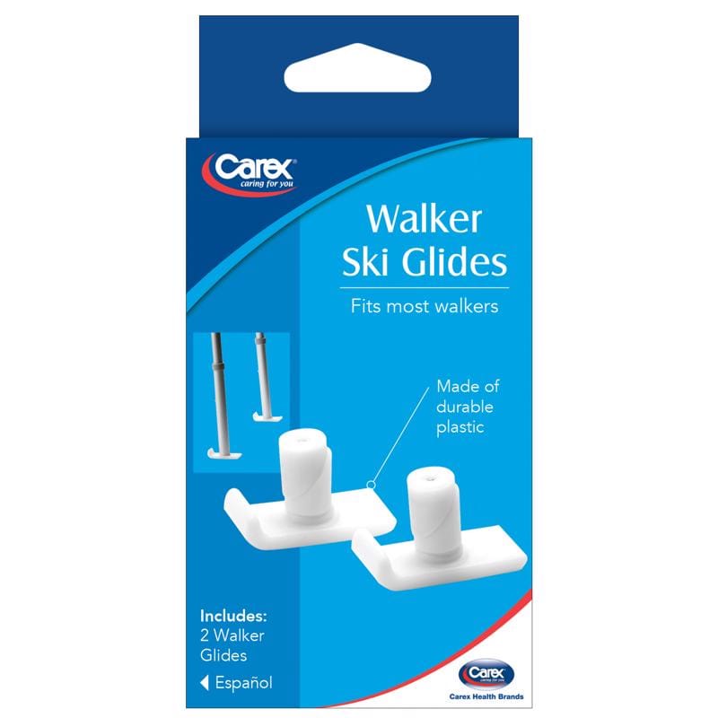 Carex Health Brands FGA80900 0000 White Walker Ski Glides Plastic 2.30 in. H X 3.50 in. L