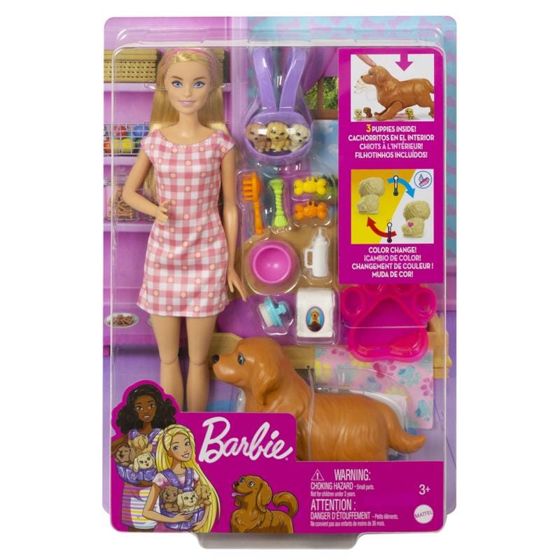 Mattel HCK75 Barbie Doll & Pet Playset Multicolored 16 pc