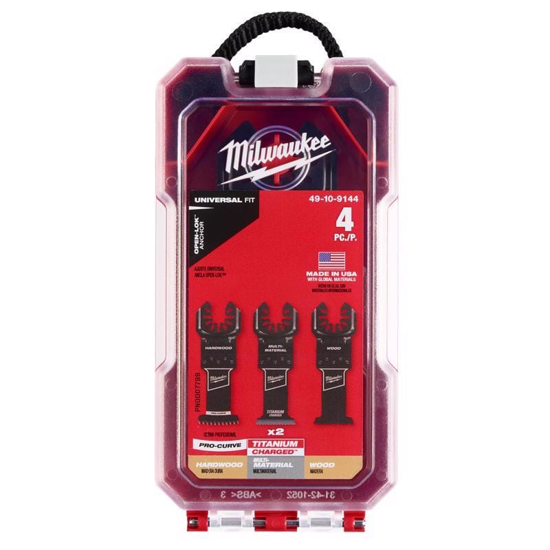 Milwaukee 49-10-9144 Carbon Steel Multi-Tool Semi-Circle Oscillating Blade Set 4 pc