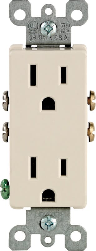 Leviton 05325-0TS Decora 15 amps 125 V Duplex Light Almond Outlet 5-15R 1 pk
