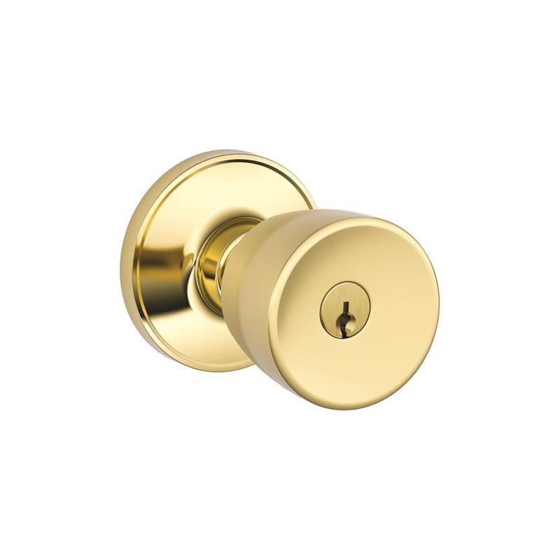Schlage J54VBYR605 Byron Bright Brass Entry Knob 1-3/4 in.