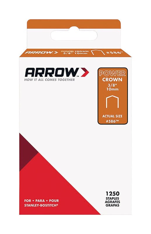 Arrow 586SP #586 3/8 in. W X 3/8 in. L 18 Ga. Power Crown Standard Staples 1250 pk