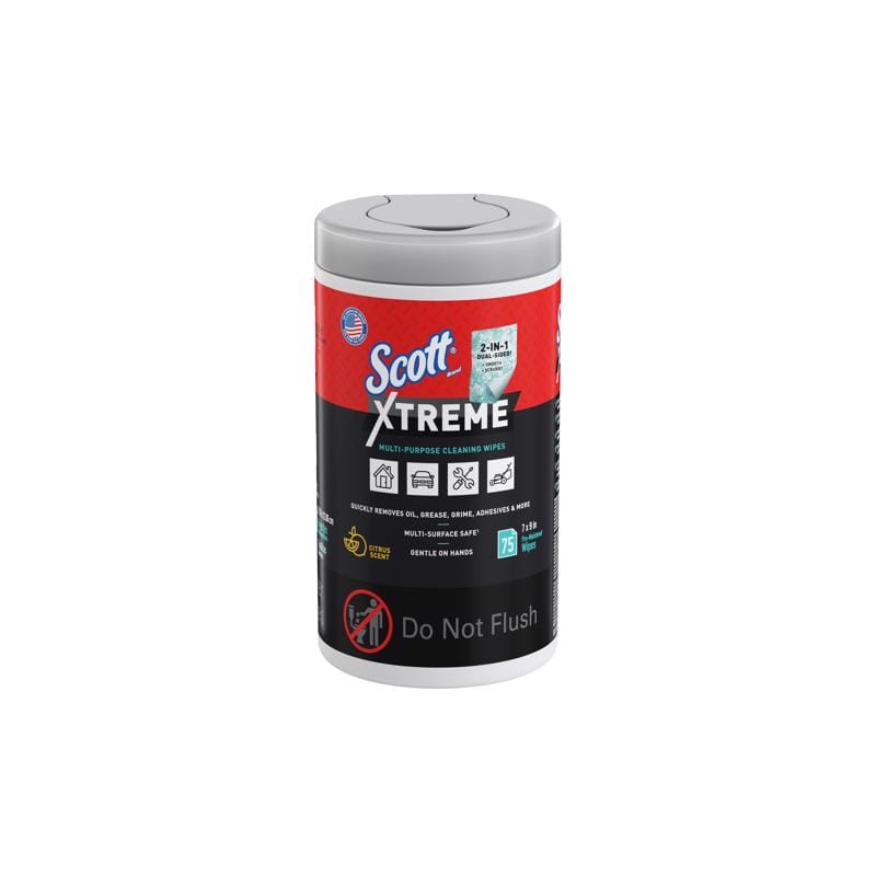 Scott 54591 Xtreme Cleaning Wipes 7 in. W X 9 in. L 75 wipes 1 pk
