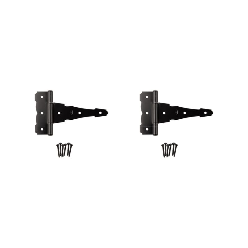 National Hardware N881-912 6 in. L Black Ornamental/Reversible T-Hinge 2 pk