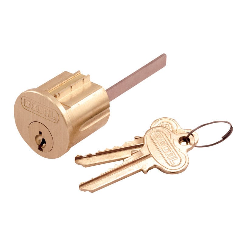 Prime-Line SE 70002 Segal Brushed Brass Solid Brass Segal Lock Cylinder Keyed Differently