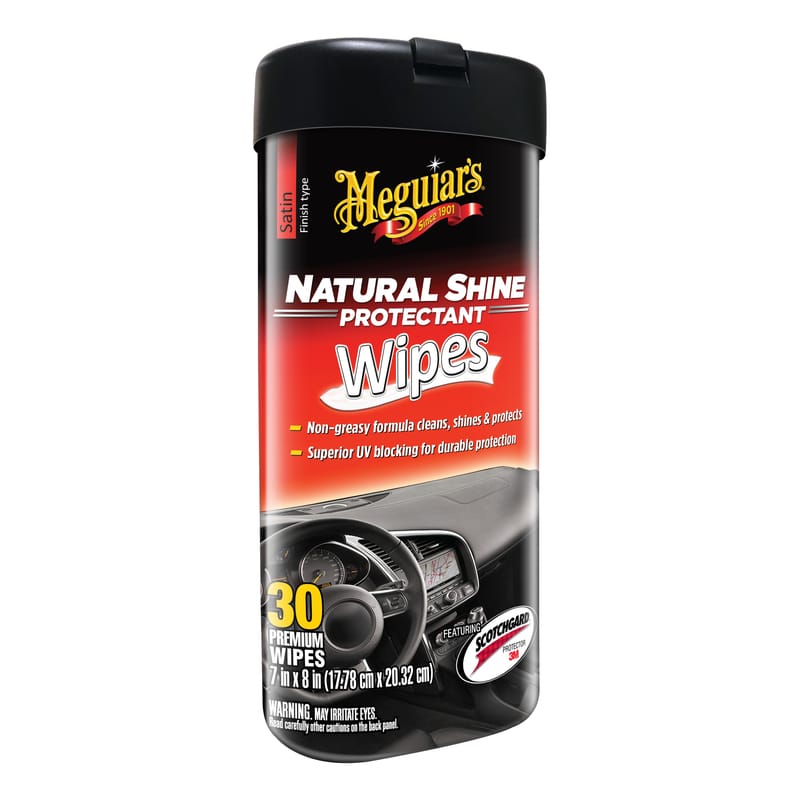 Meguiar'S G4100 Natural Shine Plastic/Rubber/Vinyl Protectant Wipes 30 ct