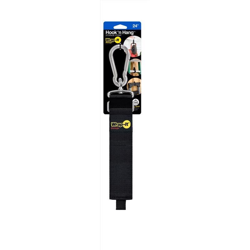 Wrap-It 100-HNH-24BL Hook 'n Hang 24 in. L Black Nylon/Steel/Hook and Loop Enclosure Storage Strap 250 lb. cap. 1