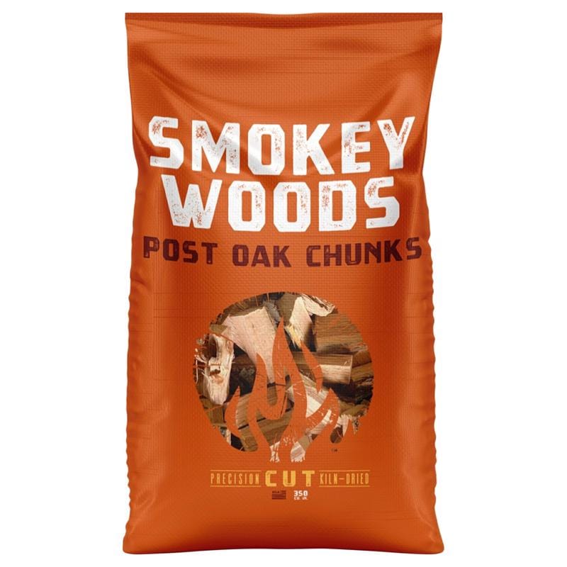 Smokey Woods SW-10-45-350 All Natural Post Oak Wood Smoking Chunks 350 cu in