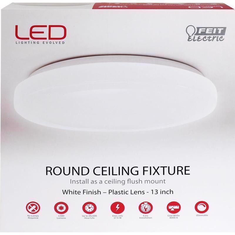 Feit 71801 LED 2.4 in. H X 13.2 in. W X 13.2 in. L Aluminum White LED Ceiling Light Fixture