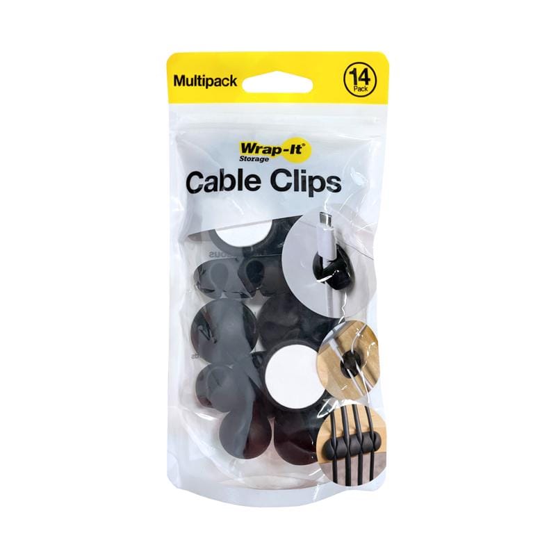 Wrap-It 514-CLIPS-BL Cable Clips 1 in. L Black Silicone Cable Clip