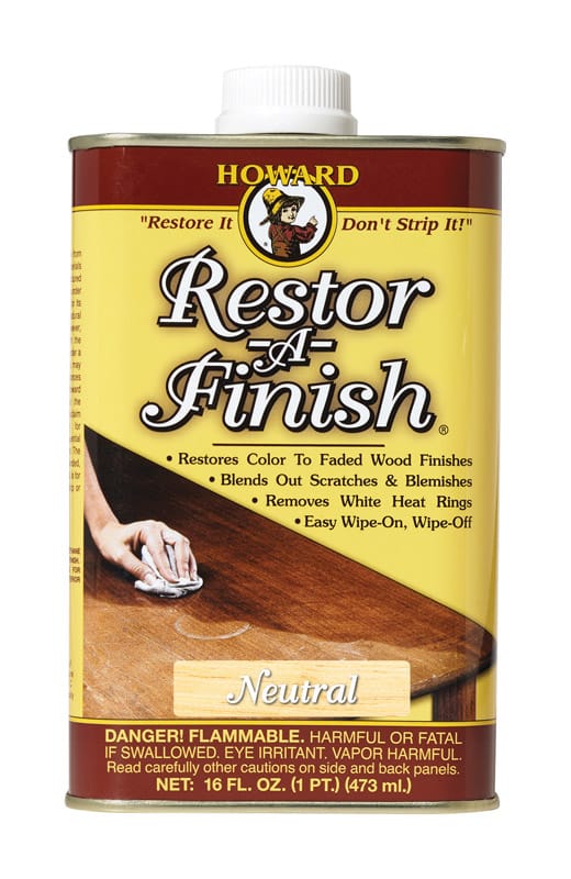 Howard RF1016 Restor-A-Finish Semi-Transparent Neutral Oil-Based Wood Restorer 1 pt