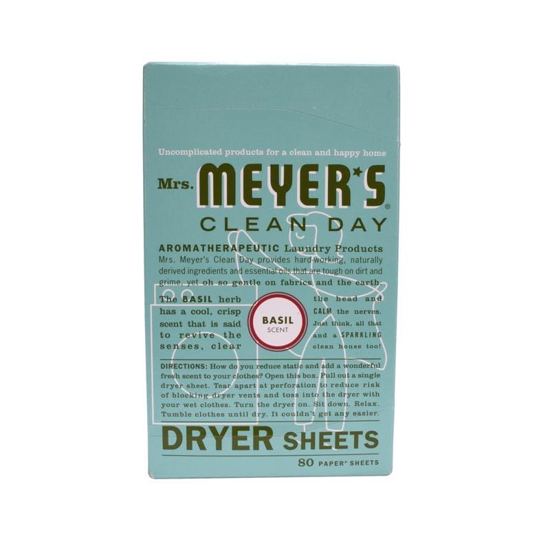 MRS. Meyer'S 14448 Clean Day Basil Scent Fabric Softener Sheets 80 pk