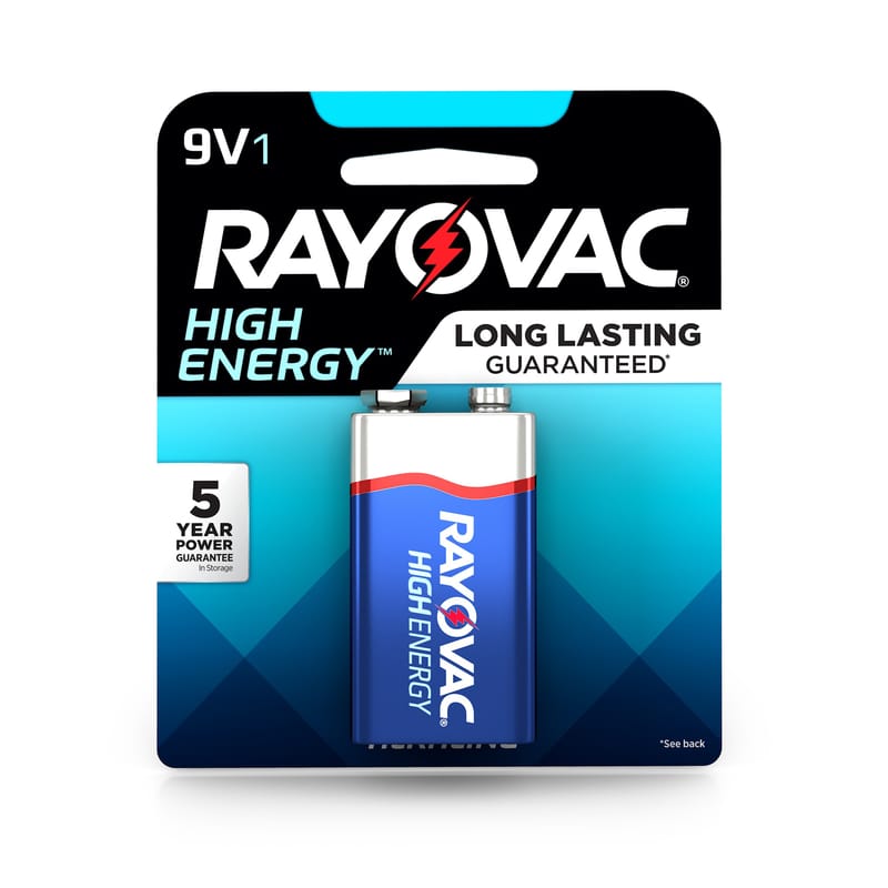 Rayovac A1604-1TGENK.01 High Energy 9-Volt Alkaline Batteries 1 pk Carded