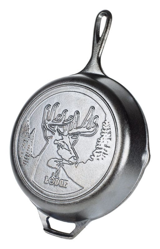Lodge L8SKWLDR Wildlife Series-Whitetail Buck Cast Iron Skillet 10-1/4 in. Black