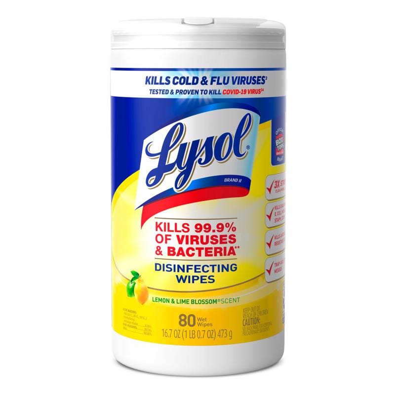 Lysol 1920077182 Lemon & Lime Blossom Scent Disinfecting Wipes 80 ct 1 pk