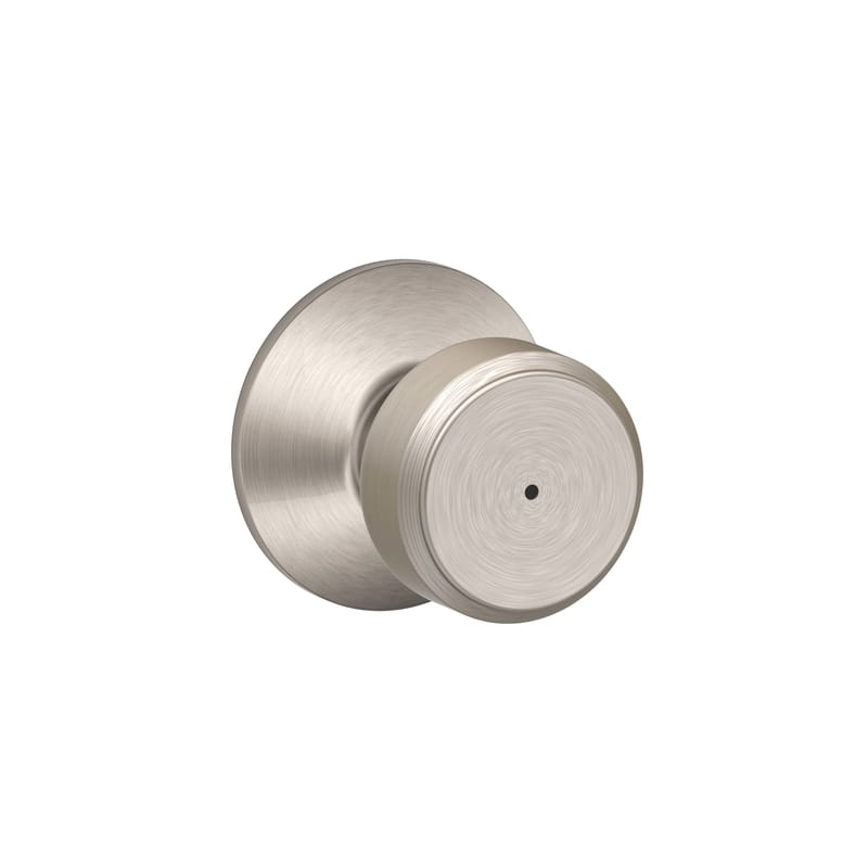 Schlage F40VBWE619 Bowery Satin Nickel Bed and Bath Knob