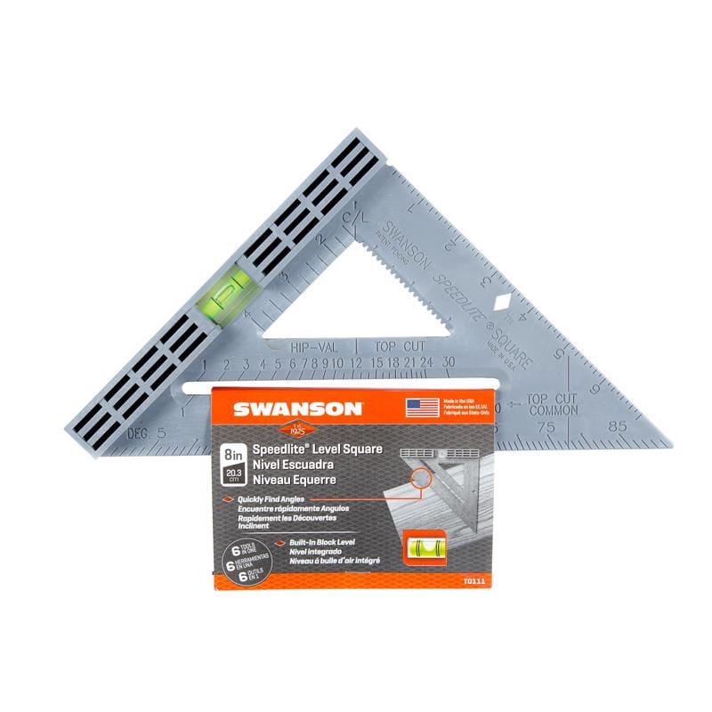 Swanson T0111 Speedlite 8.8 in. L X 1 in. H Plastic Speed Square