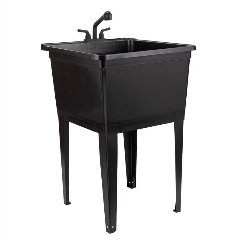 Tehila 202381 22.875 in. W X 24.75 in. D Freestanding Thermoplastic Utility Tub Kit