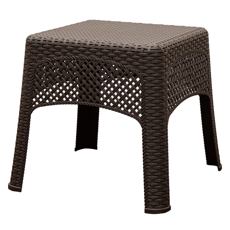 Adams 258359 Earth Brown Square Resin Woven Side Table