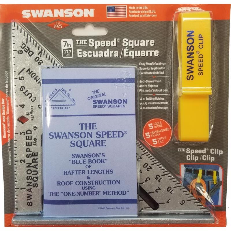 Swanson S0101-C Original 7.25 in. L X .875 in. H Aluminum Speed Square