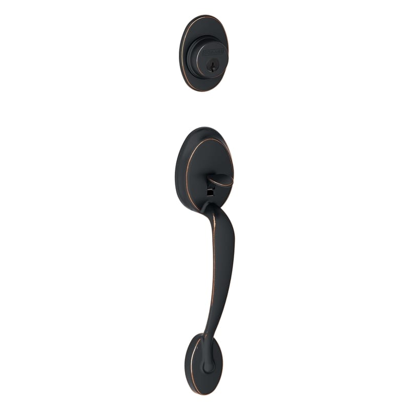 Schlage F58PLY716 Plymouth Aged Bronze Handleset