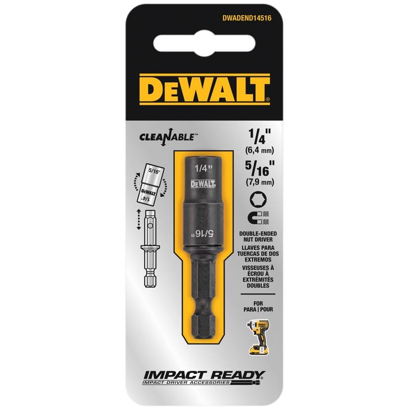 Dewalt DWAFEDEND14516 1/4,5/16 in. X 2 in. L Black Oxide Double-Ended Nut Driver 2 pc