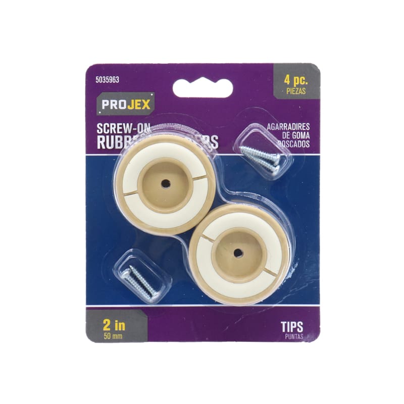 Projex P0041 Rubber Non-Skid Pad Brown Round 2 in. W 4 pk