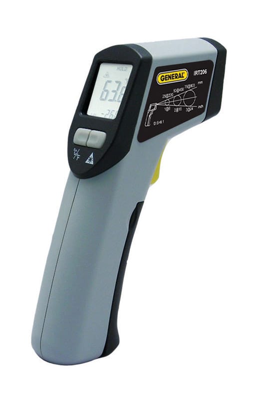 General IRT207 608 deg 8:1 Non-Contact Infrared Thermometer 5.98 in. L X 1.26 in. W Gray