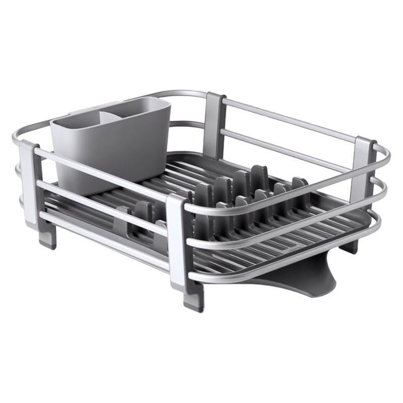 Oxo 13229100V1 Good Grips 18 in. L X 15 in. W X 7 in. H Silver Aluminum/Plastic Dish Rack