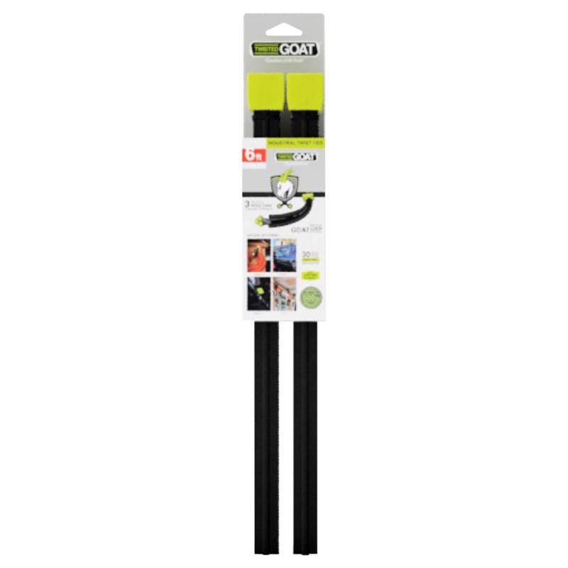 Twisted Goat TG-6FT-2PK 72 in. L Black Twist Ties 2 pk