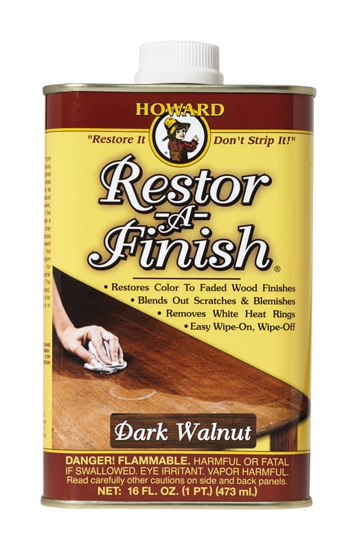 Howard RF6016 Restor-A-Finish Semi-Transparent Dark Walnut Oil-Based Wood Restorer 1 pt