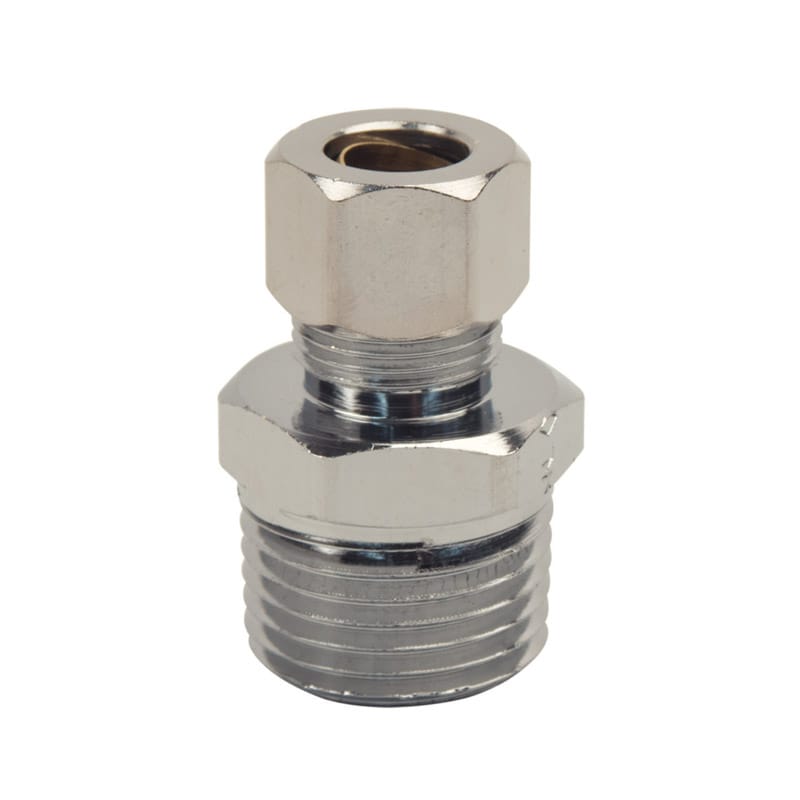 Brasscraft 13X CD Plumb Shop 3/8 in. Compression pc X 1/2 in. D MIP Chrome Plated Brass Adapter