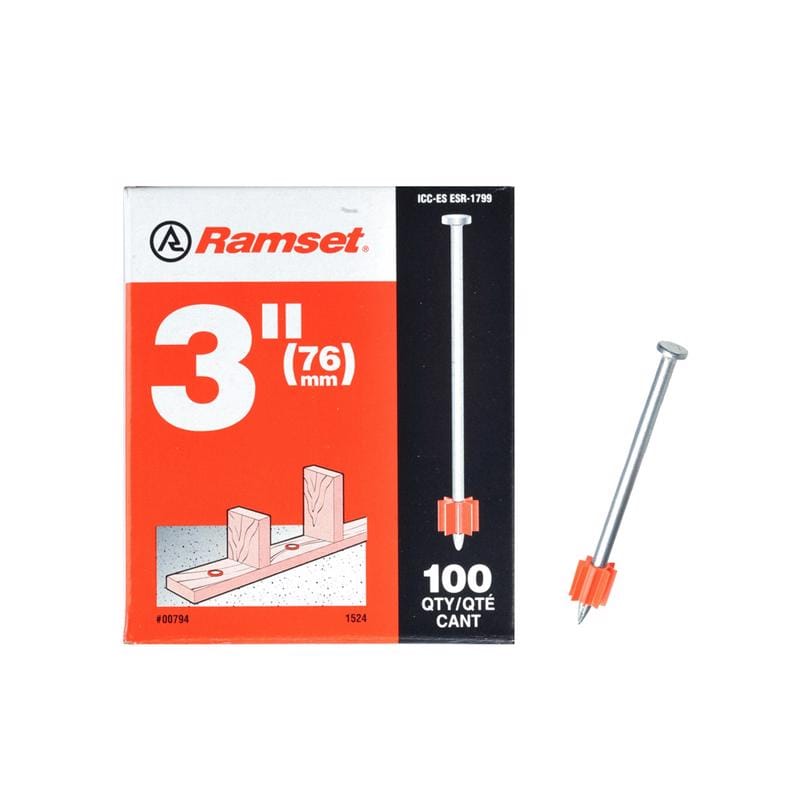 Ramset 00794 .3 in. D X 3 in. L Steel Flat Head Drive Pin 100 pk