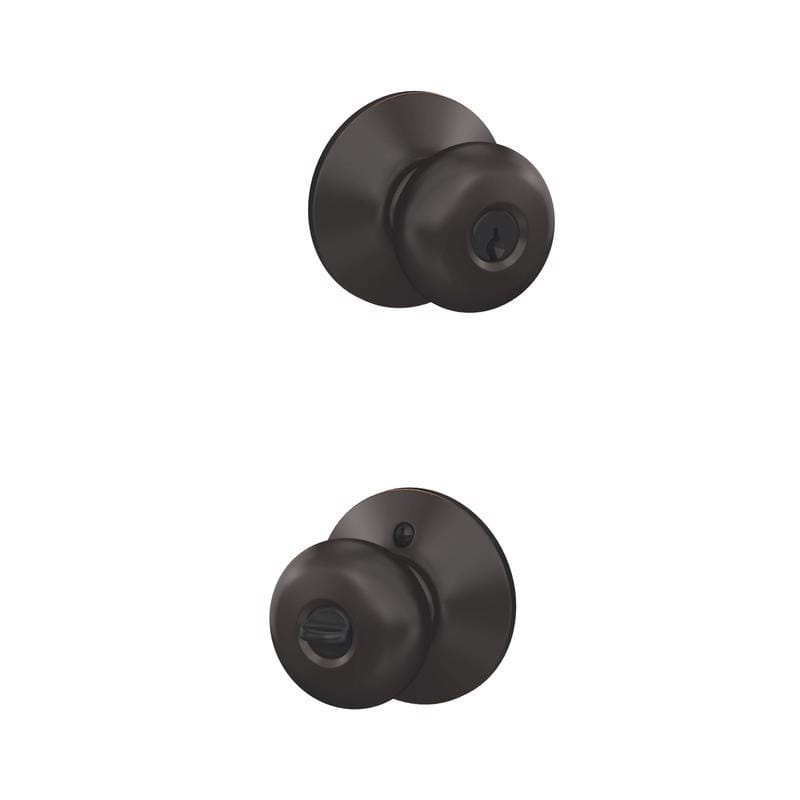 Schlage F51VPLY716 Plymouth Aged Bronze Entry Door Knob 1-3/4 in.