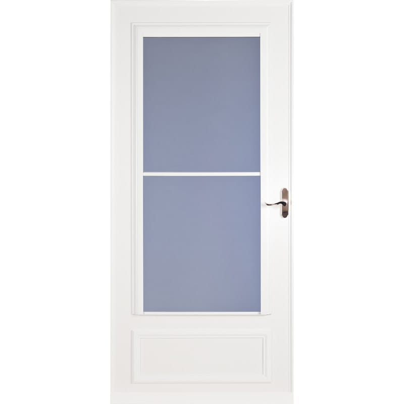 Larson 83082032 81 in. H X 36 in. W Vinyl/Wood White Mid-View Reversible Self-Storing Storm Door
