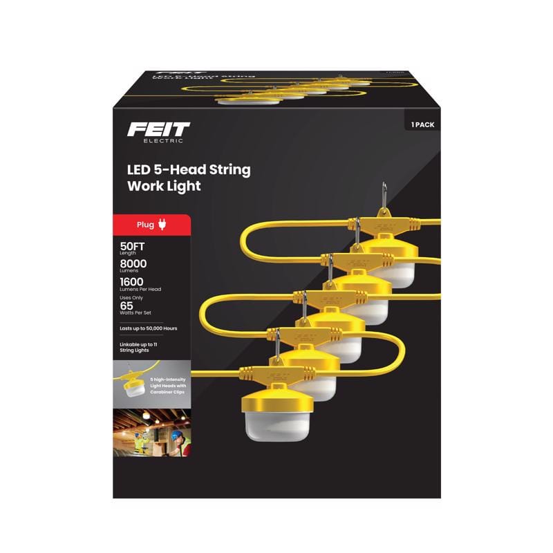 Feit WORKSL50-5G2 Pro Series 8000 lm LED Corded String/Linkable Work Light
