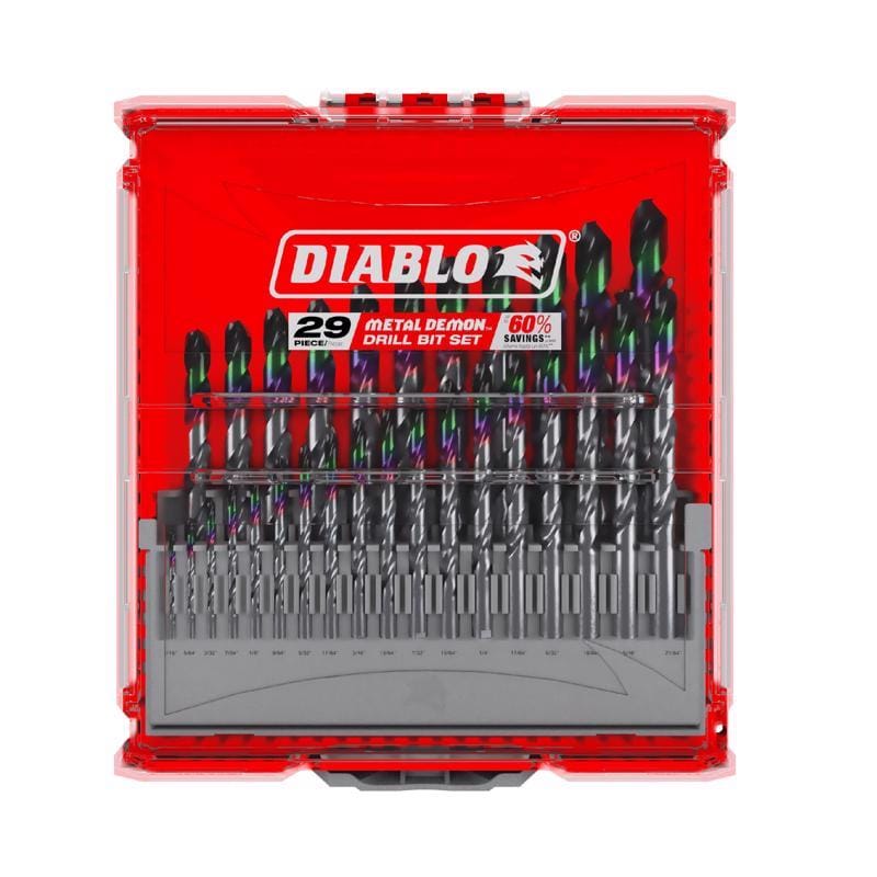 Diablo DMD-S29 Metal Demon Stainless Steel Drill Bit Set 3-Flat Shank 29 pk