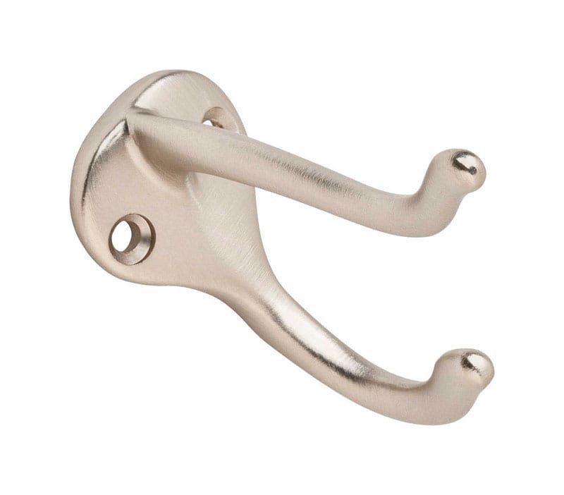 Ives 571A15 Medium Satin Nickel Aluminum 1-1/4 in. L Coat/Hat Hook 35 lb 1 pk