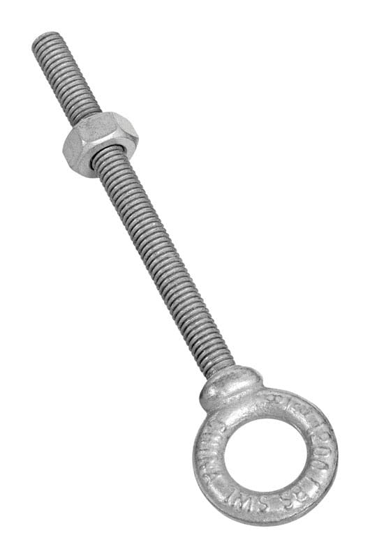 National Hardware N245-134 3/8 in. X 4-1/2 in. L Galvanized Forged Steel Eyebolt Nut Included