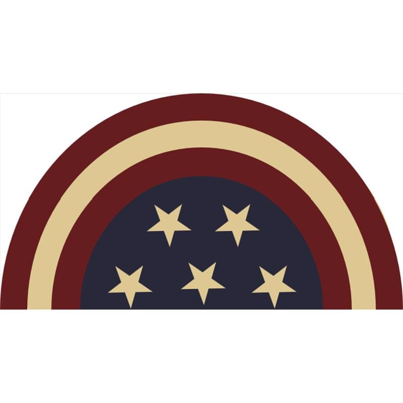 Rockport Premium VBC1828-AM01 Americana 18 in. W X 28 in. L Multi-Color Half Moon Star Coir Door Mat