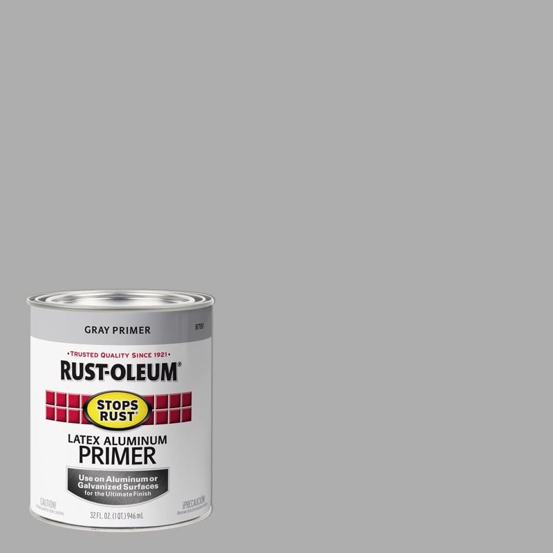 Rust-Oleum 8781502 Stops Rust Gray Flat Water-Based Acrylic Primer 1 qt