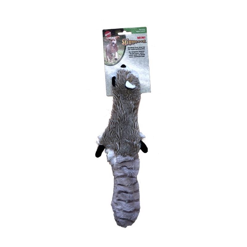 Spot 8639 Skinneeez For Dog Multicolored Plush Raccoon Dog Toy Small 1 pk