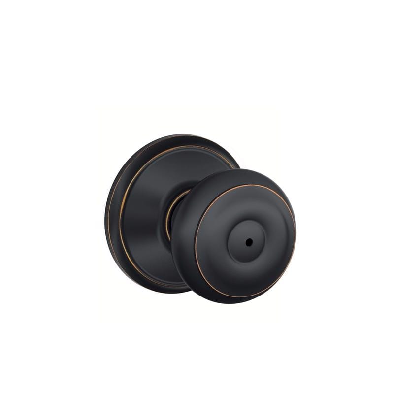 Schlage F40VGEO716 Georgian Aged Bronze Privacy Lockset 1-3/4 in.