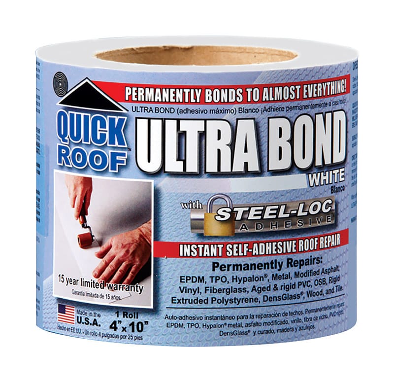 Quick Roof UBW410 Ultra Bond 4 in. W X 10 ft. L Tape Self-Adhesive Roof Repair White