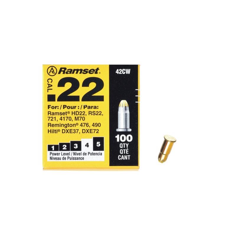 Ramset 00607 0.22 in. D X 1/2 in. L Steel Flat Head Powder Loads 100 pk