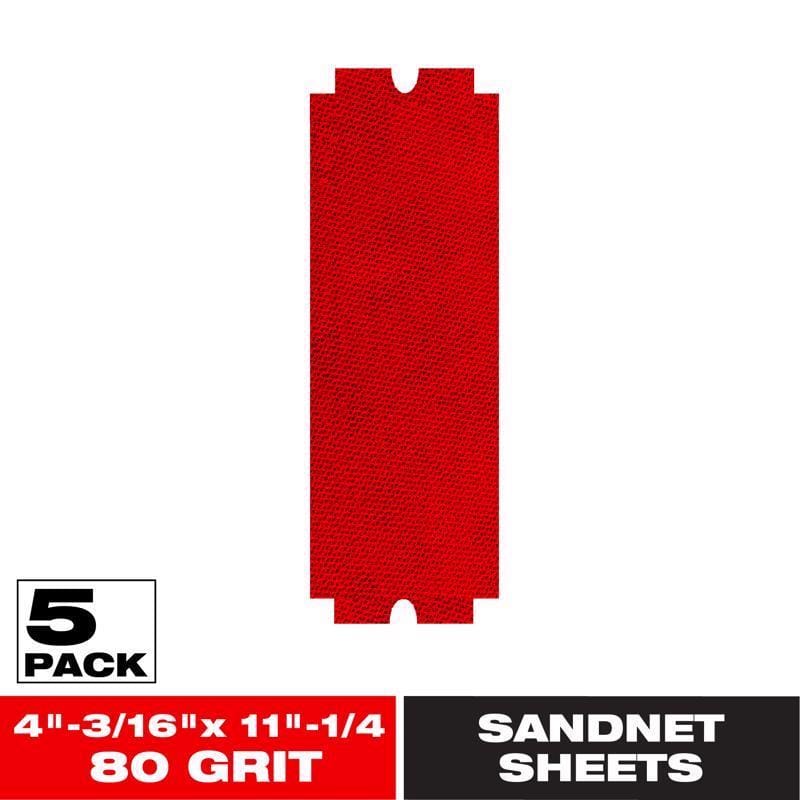 Diablo DNS431080H05G SandNet 11-1/4 in. L X 4-3/16 in. W 80 Grit Ceramic Blend Sanding Sheet 5 pk